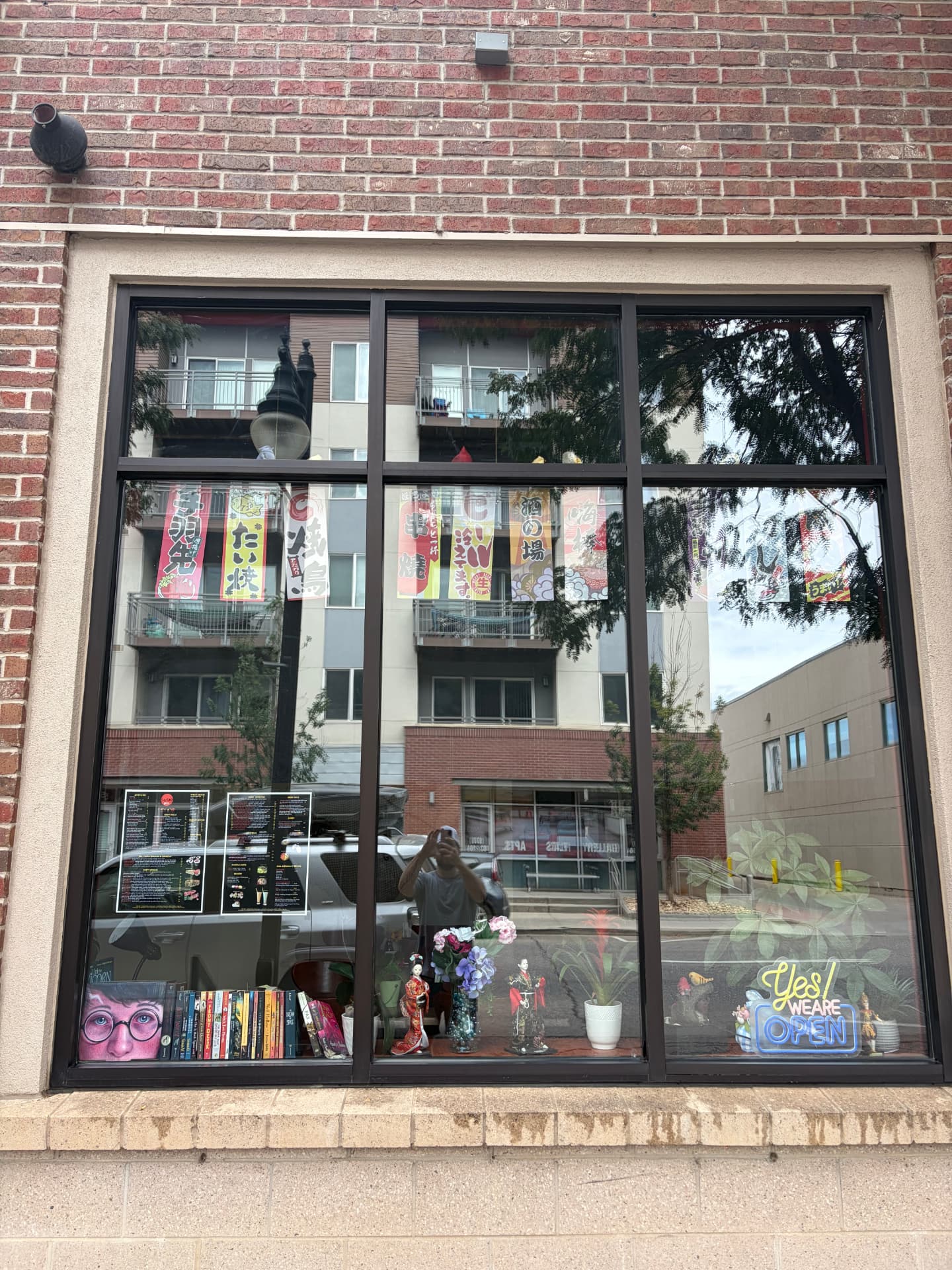 Large commercial storefront window cleaned to a streak-free finish